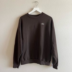 Alo Accolade Crewneck Pullover in Espresso
